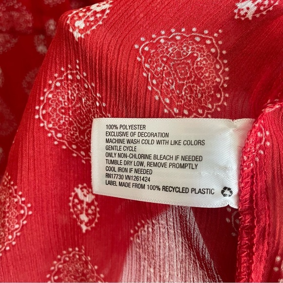 Xhilaration woman’s summer coverup size XL/XXL red printed boho front tie beach - Picture 5 of 7